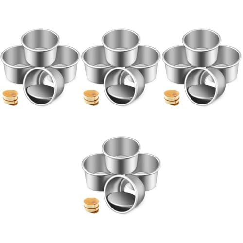 BESTonZON 16 Stück Kuchenform Mini-Kuchenform Runde Kuchenform Mini-Donut-Backformen Für Mini-Kuchen Muffin-Kuchen Gelee-Formen Runde Aluminium-Kuchenformen Kuchenform Aus von BESTonZON