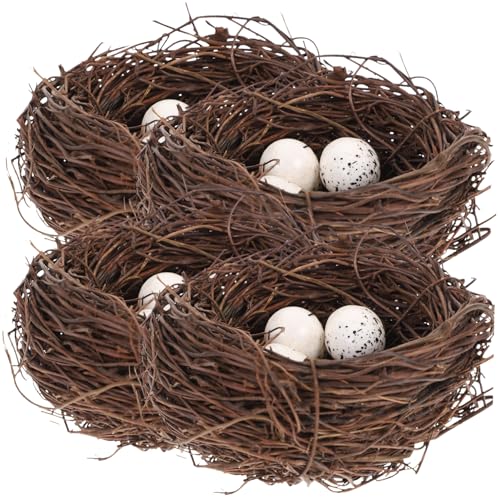 BESTonZON 16 Stück Teiliges Künstliches Vogel Nest Set Handgefertigte Rattan Nester mit Realistischen Vogeleiern Natürliche Dekoration für DIY Party Heim und Gartenverschönerung BESTonZON 16 Stück Teiliges Künstliches Vogel Nest Set Handgefertigte Rattan Nester mit Realistischen Vogeleiern Natürliche Dekoration für DIY Party Heim und Gartenverschönerung von BESTonZON