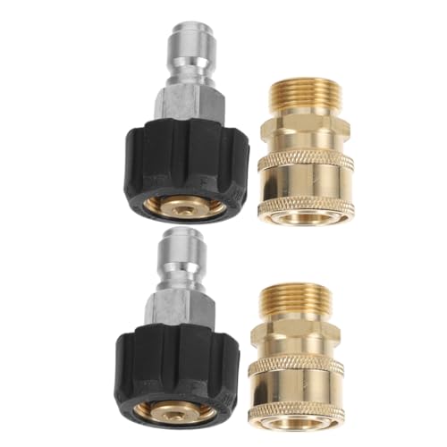 BESTonZON 2 Sätze Hochdruckreiniger Schnellkupplung Messing Adapter Gewinde zu Schlauchanschluss Langlebige Auslaufsichere Hochdruckschlauch Verbindung für Vielseitige Reinigungsanwendungen von BESTonZON