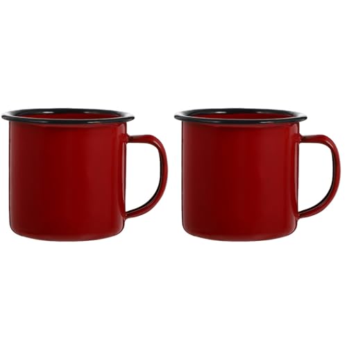 BESTonZON 2 Stk Altes Schnapsglas Emaillebecher Kinder Kaffeetasse Aus Blech Rucksackbecher Emaille-becher, Kaffeetasse Milchkaffeebecher Eiserne Tasse Eisen Draussen Fräulein Kleine Gläser von BESTonZON