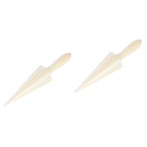 BESTonZON 2 Stk Eierschalen Form Gebäck Hornformen Brioche-brot Waffelformer Pizellen Cremefarbene Hornform Formen Für Gebäckkegel Eisbecher Eishörnchen Cannoli Abs Croissant Fräulein Buche von BESTonZON