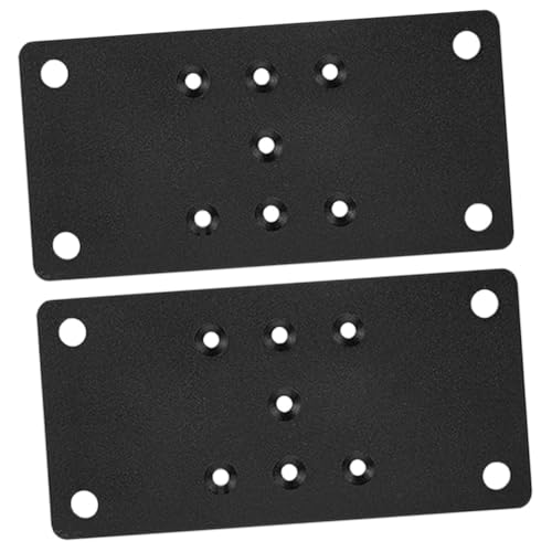 BESTonZON 2 Stück Ausbesserungsplatte für Regale Wohnung Klemmen für die Holzbearbeitung Halterungsplatte zur Befestigung von Regalen Reparaturplatte aus Metall für Möbel Halteplatte Schwarz von BESTonZON