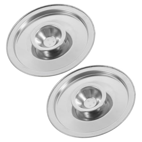 BESTonZON 2 Stück Ölflaschendeckel Groß Einfach Wiederverwendbar Ersatzdeckel Universaldeckel Für Pfannen Und Gläser Gewürzdeckel Gewürzdeckel Deckel Edelstahl Silber von BESTonZON