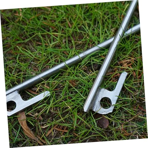 BESTonZON 2 Stück Edelstahl Zeltheringe mit Lochdesign Rostfreie Stabile Bodenanker für Zelt Markise und Camping Langlebige rutschfeste Heringe für Outdoor Einsätze von BESTonZON