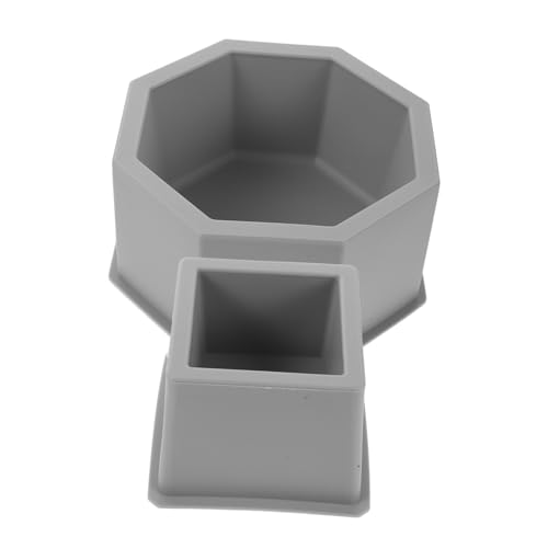 BESTonZON 2 Stück Form Für Blumentöpfe Tontopfform Topfform Aus Topfform Für Den Garten Pflanzformen Aus Zement Zementtopfformen Zement -topf -silikonform Hellgrau Kieselgel von BESTonZON