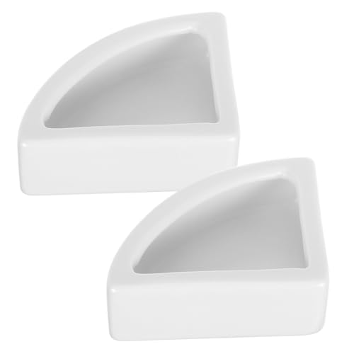 BESTonZON 2 Stück Futternapf Set Teilig Dickwandig Dreieckig Mittelgroß Reptilien Wassernapf und Futterbecken rutschfest Stabiler Stand Leicht zu Reinigen Geeignet für Kleine Eidechsen und von BESTonZON