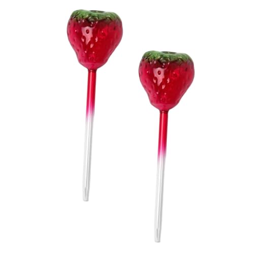BESTonZON 2 Stück Glas Pflanzbewässerungskugeln Erdbeerform Selbstbewässernde Pflanzeneinsätze Automatische Bewässerungsgeräte Für Innen Außenbereich Dekorativ und Langlebig von BESTonZON