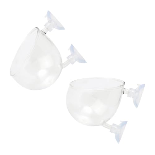 BESTonZON 2 Stück Glas Pflanztöpfe Aquarium Langlebige Wasserpflanzen Halter mit Belüftung Leicht zu Reinigen und Dekorativ für Fischbecken und Aquarienpflanzen von BESTonZON