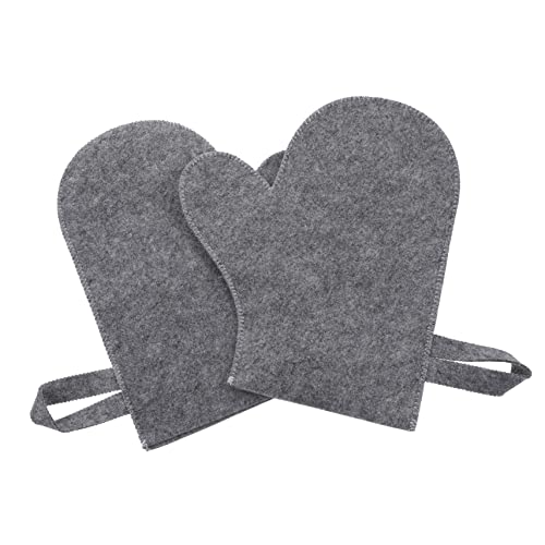 BESTonZON 2 Stück Hitzebeständige Peeling Handschuhe Leichte Kompakte Saunahandschuhe zum Sanften Körperpeeling Schnelltrocknend mit Aufhängeschlaufe für Dusche Bad und Spa von BESTonZON
