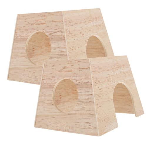 BESTonZON 2 Stück Hühnerhaus Haustier Hühnerstall Meerschweinchen Versteck Guinea Hamsterzuchtversteck Meerschweinchenhaus Huhn Versteckhaus Für Meerschweinchen Hühnerschlafhaus Holz von BESTonZON