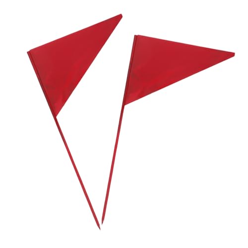 BESTonZON 2 Stück Kleine Rote Dreieckige Markierungsflaggen mit Eisenstange Tragbare Wettkampf und Outdoor Event Flaggen für Präzise Distanzmessung BESTonZON 2 Stück Kleine Rote Dreieckige Markierungsflaggen mit Eisenstange Tragbare Wettkampf und Outdoor Event Flaggen für Präzise Distanzmessung von BESTonZON