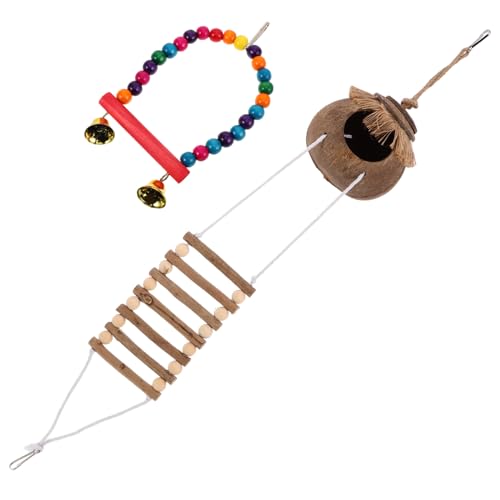 BESTonZON 2stücke Kokosnuss Vogelhaus Mit Leiter Für Wellensittich Und Hängendes Nistkasten-zubehör Kokosfaser Spielzeug Für Vögel Käfigen Schaukeln Und Klettergeräten BESTonZON 2stücke Kokosnuss Vogelhaus Mit Leiter Für Wellensittich Und Hängendes Nistkasten-zubehör Kokosfaser Spielzeug Für Vögel Käfigen Schaukeln Und Klettergeräten von BESTonZON