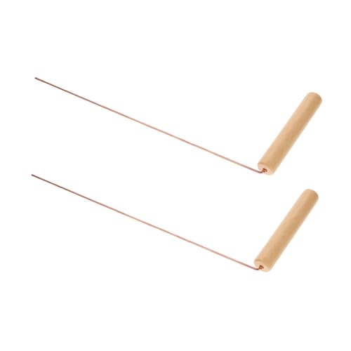BESTonZON 2 Stück Kupfer Wünschelruten Holzgriff Tragbare Dowsing Stäbe zur Wassersuche und Metallortung Robust Leicht und Einfach für Anfänger Effiziente Detektion von BESTonZON