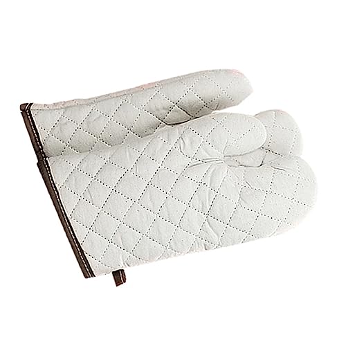 BESTonZON 2st Ofenhandschuhe Gesteppte Futterfäustlinge Mikrowellenhandschuhe Topflappen Handschuhe Backhandschuhe Küchenhandschuhe Backofen Handschuhe Grill Baumwolle Topfregal Weiß von BESTonZON