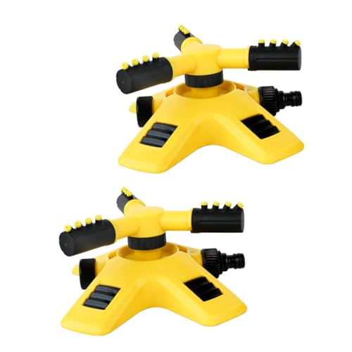 BESTonZON 2 Stück Rotierender Gartensprinkler Automatische Bewässerung Stabiler Bodenstecker für Beet Gemüse und Pflanzen Spritzwassersparend Langlebig Flexibel Einsetzbar von BESTonZON