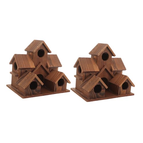 BESTonZON 2 Stück Rustikale Holz-vogelhäuser im Cottagestil Wetterfeste Nistkästen mit Futterstelle für Draußen Komfortabler Nistplatz Dekorative Garten-deko für Terrasse und Hinterhof BESTonZON 2 Stück Rustikale Holz-vogelhäuser im Cottagestil Wetterfeste Nistkästen mit Futterstelle für Draußen Komfortabler Nistplatz Dekorative Garten-deko für Terrasse und Hinterhof von BESTonZON