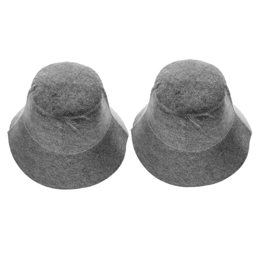 BESTonZON 2 Stück Saunahut Filz Wasserabsorbierend Wärmeschutz Sauna Duschhaube Unisex Komfortable Saunakappe für Dampfbad und Wellness von BESTonZON