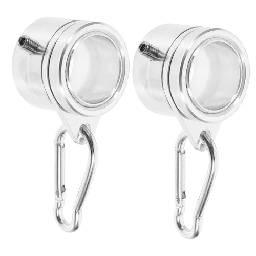 BESTonZON 2 Stück Teiliges Aluminium Fahnenmast Ringe Drehbare Wickel Befestigungsringe Langlebige Praktische Flaggenhalterung Einfache Installation Platzsparend für Außenbereich von BESTonZON