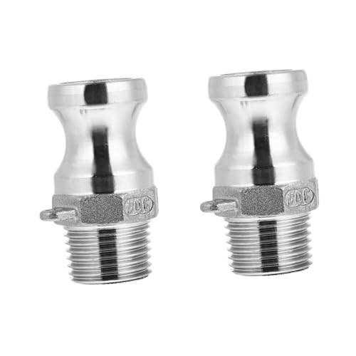 BESTonZON 2 Stück Teiliges Edelstahl Schnellkupplungs Ausführung Außengewinde Camlock Schlauchadapter Langlebig Glatte Oberfläche für Schlauchverbinder und Rohranschlüsse BESTonZON 2 Stück Teiliges Edelstahl Schnellkupplungs Ausführung Außengewinde Camlock Schlauchadapter Langlebig Glatte Oberfläche für Schlauchverbinder und Rohranschlüsse von BESTonZON