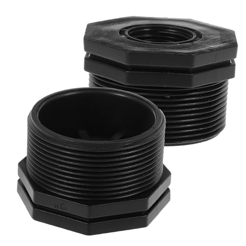BESTonZON 2 Stück Teiliges Gewinde Adapterset Wasserbehälter Anschluss mit Innen und Außengewinde Dichtungsstarker Durchführungsverbinder für Tanks Teiche Aquarien und Gartenschläuche von BESTonZON