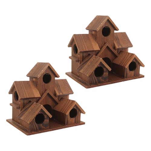 BESTonZON 2 Stück Teiliges Hängendes Vogelhaus aus Natürlichem Holz Rustikale Nistkasten-gartenhütte für Wildvögel Wetterbeständig Langlebig für Garten Terrassendekoration BESTonZON 2 Stück Teiliges Hängendes Vogelhaus aus Natürlichem Holz Rustikale Nistkasten-gartenhütte für Wildvögel Wetterbeständig Langlebig für Garten Terrassendekoration von BESTonZON