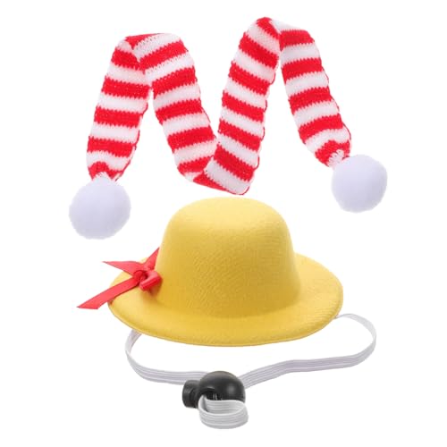 BESTonZON 2 Stück Teiliges Haustier Kostümset mit Kleiner Party Hut und Rot Weißem Strickschal Bequemes Hautfreundliches Design für Hunde Katzen Vögel Geeignet für Festliche Anlässe und BESTonZON 2 Stück Teiliges Haustier Kostümset mit Kleiner Party Hut und Rot Weißem Strickschal Bequemes Hautfreundliches Design für Hunde Katzen Vögel Geeignet für Festliche Anlässe und von BESTonZON