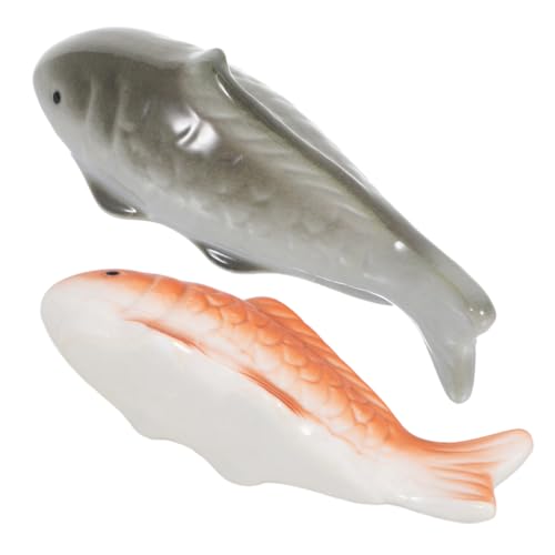BESTonZON 2 Stück Teiliges Keramik Schwimmfische Wetterfeste Naturnahe Aquarium Gartendeko Langlebige Leicht zu Reinigende Schwimmende Fischfiguren für Teich und Outdoor-Bereich von BESTonZON