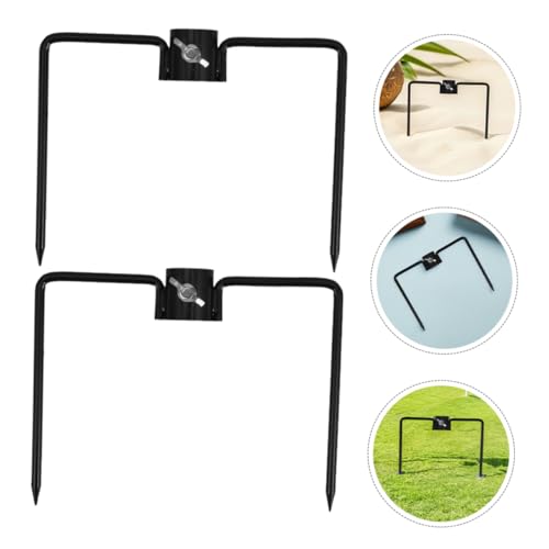 BESTonZON 2 Stück Teiliges Outdoor Flaggenhalter Wetterfestem Eisen Bodenstab für Garten Camping und Angeln Einfacher Aufbau Stabiler Flaggenmast Stabilisator für und Terrasse Passend für von BESTonZON