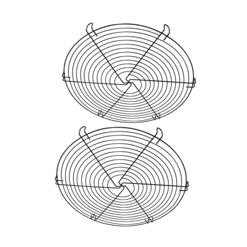 BESTonZON 2 Stück Teiliges Rundes Backabkühlgitter aus Robustem Eisen Antihaftbeschichtet Hitzebeständig und Formstabil Vielseitig zum Backen Kühlen und Trocknen von Kuchen Keksen und von BESTonZON