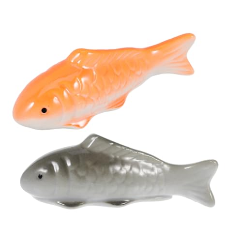 BESTonZON 2 Stück Teiliges Schwimmende Keramikfische Aquarium Dekoration Realistische Kleine Fischfiguren Für Außenbereich Teich Gartendeko Fischschwimmer Ornament von BESTonZON