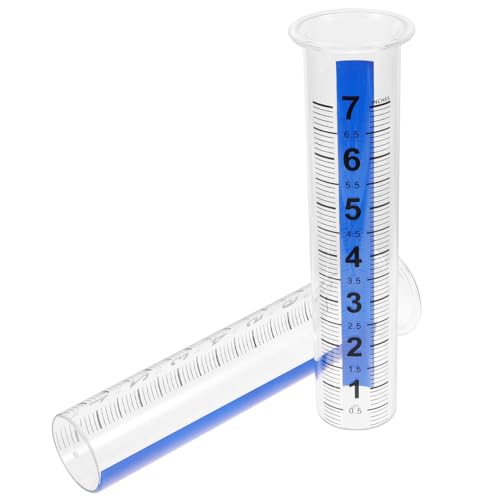 BESTonZON 2 Stück Teiliges Transparentes Regenmessrohr mit Messskala Kunststoff Regenmesser für Außenbereich Präziser Niederschlagsmesser zur Einfachen Messung von Wiederverwendbar von BESTonZON
