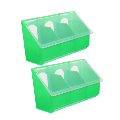 BESTonZON 2 Stück Teiliges Vogelfutterhaus Futterspender mit Schnappverschluss für Vogelkäfige Wiederverwendbar Leicht zu Befestigen Geeignet für Tauben Papageien Kanarienvögel und Kleine von BESTonZON