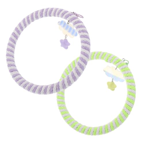 BESTonZON 2 Stück Teiliges Vogelspielzeug aus Baumwollseil mit Schaukelring und Wolkenanhänger Verstellbare Papageien Kletterleiter Hängen Multifunktional für Klettern Nagen und Schaukeln von BESTonZON