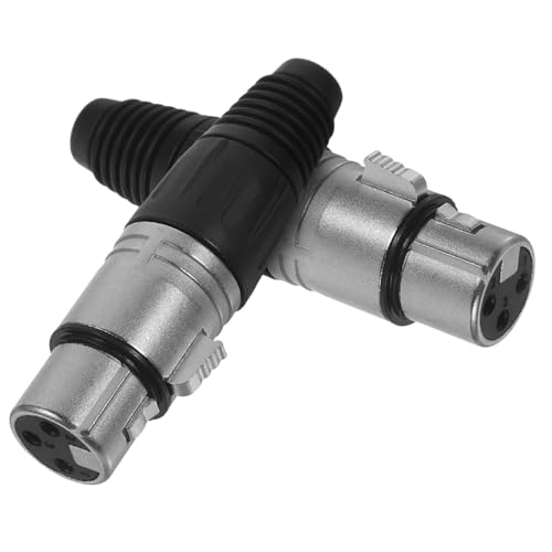 BESTonZON 2 Stück Teiliges Xlr Audio Steckverbinder Polig Female Mic Connector mit Lötanschluss Stabile Verbindung für Professionelle Mikrofon und Audioanwendungen Robustes Design für von BESTonZON
