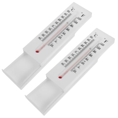BESTonZON 2 Stück Thermometer Schlüsselversteck Wetterfeste Kunststoff Schlüsselbox für Draußen Dekoratives Außenthermometer mit Verstecktem Fach Praktischer Schlüsselhalter für Büro und von BESTonZON
