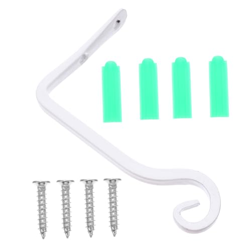 BESTonZON 2 Stück Weiße Eisen Wandhaken Schwere Metall Halterung für Hängekörbe Laternen Windspiele Vogelhäuser Dekorative Pflanzaufhängung für Innen und Außen BESTonZON 2 Stück Weiße Eisen Wandhaken Schwere Metall Halterung für Hängekörbe Laternen Windspiele Vogelhäuser Dekorative Pflanzaufhängung für Innen und Außen von BESTonZON