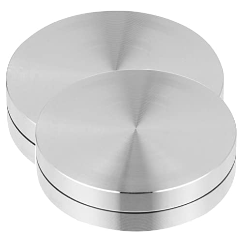 BESTonZON Anzeige 2 Stücke Glasplatten Aluminiumscheiben Adapter Rund Aluminium Scheibe Kreis für Drehbare Tortenplatte Glastisch Kuchen Drehteller Lager Torten Drehscheibe Kuchenplatte von BESTonZON