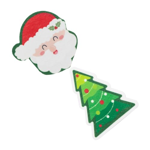 BESTonZON 2 Stücke Spülschwamm Weihnachten Reinigungsschwamm Weihnachtsmann Weihnachtsbaum Form Topfschwamm Küchenschwamm Putzschwamm Topfreiniger Schwamm für Küche Geschirr Pfannen Reiniger von BESTonZON