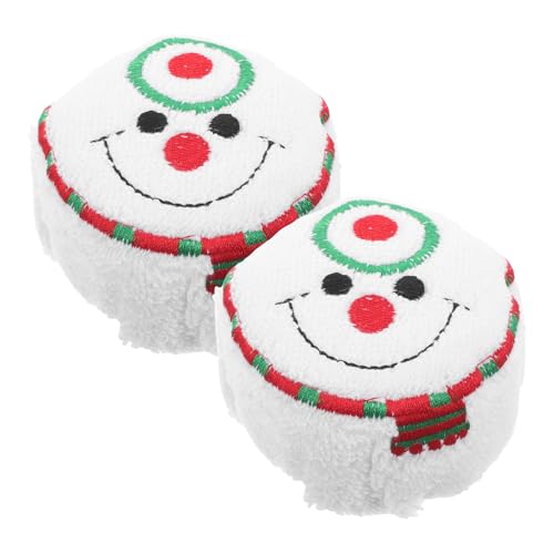 BESTonZON 2 Stücke Weihnachten Handtücher Cupcakes Form Baumwolle Gästehandtuch Geschirrtücher Xmas Gastgeschenk Tischdeko (Schneemann) von BESTonZON