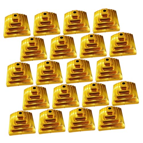 BESTonZON 20 Stück Teiliges Desktop Flaggenständer Goldfarbenes Tragbares Fahnenmast Basis mit Klassischem Rillen Design Fester Flaggenhalter für Büroverhandlungen Konferenzraum von BESTonZON