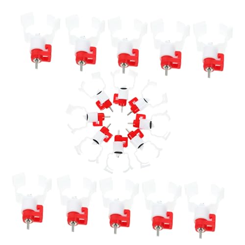 BESTonZON 20 Stück Teiliges Geflügeltränken mit Stabilen Edelstahl nippeln Auslaufsichere Hühner Wassertränke für Hühner Küken und Wachteln Professionelle Tränkanlage für Geflügelzüchter von BESTonZON