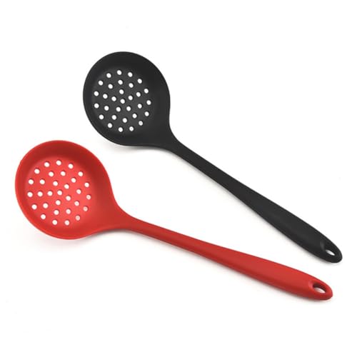 BESTonZON 2St Sieb geschlitzter Skimmer Hot-Pot-Schaufel Wok-Skimmer aus Silikon Schaumlöffel aus Silikon kochen skimmer Filter Küchenutensilien geschlitzter Löffel heißer Topf Abtropflöffel von BESTonZON