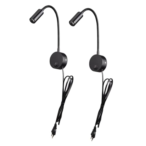 BESTonZON 2er Set LED Wandleuchten Mit Flexiblem Schlauch Wandmontierte Leselampe Für Schlafzimmer Und Lesezimmer EU Stecker von BESTonZON