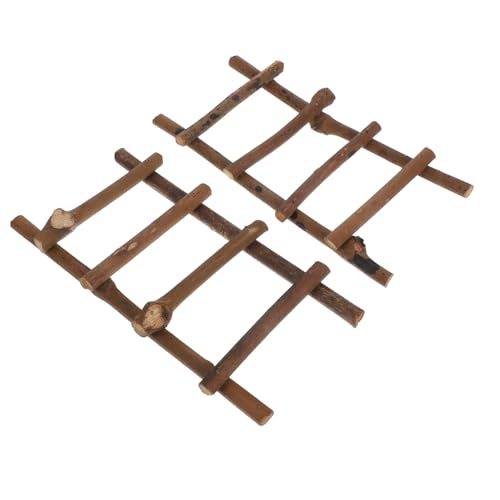 BESTonZON 2pcs Miniatur Rattan Ladder Model Miniaturszene Requisiten Garten Mini Leiter Rattan Leiter Stütze Landschaft Rattan Leiter von BESTonZON