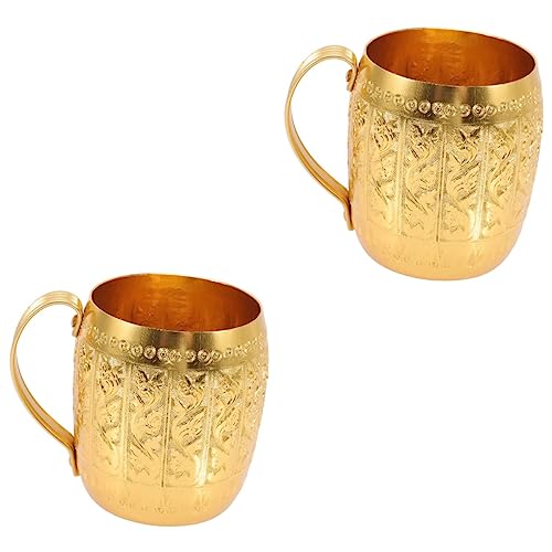 BESTonZON 2St kaffeekanne wasserkocher gift ideas goldfarbe Cappuccino geprägte Tassen Multifunktionsbecher Trinkbecher für Wasser Skelett Wasserbecher Frühstückstasse Legierung von BESTonZON