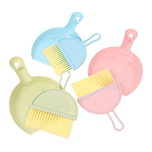 BESTonZON 3 Sätze Mini Kehrschaufel Set für Hamsterkäfig Ergonomischer Handfeger mit Flacher Schaufelkante Teiliges Buntes Reinigungstool aus Hochwertigem für Kleine Haustiere Wie von BESTonZON