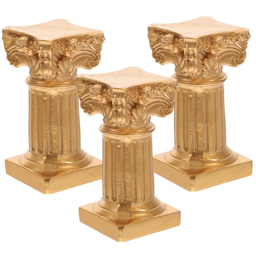 BESTonZON 3 Stück Resin Kerzenhalter Mini Römische Säulen Deko Figuren für Büro Hotel Langlebig Dekorativ Geeignet für Tischdeko und Partyambiente Goldfarben BESTonZON 3 Stück Resin Kerzenhalter Mini Römische Säulen Deko Figuren für Büro Hotel Langlebig Dekorativ Geeignet für Tischdeko und Partyambiente Goldfarben von BESTonZON
