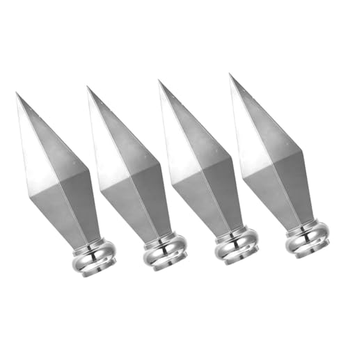 BESTonZON 4 Stück Aluminium Fahnenmast Spitze Silber Wetterfester Flaggenmast Ersatzkopf mit Elegantem Design Einfache Installation für Konferenzräume und Festliche Dekoration von BESTonZON