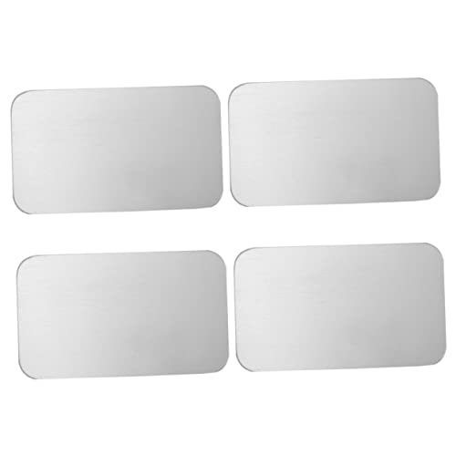 BESTonZON 4 Stück Aluminium Kühlmatte für Kleine Haustiere Hamster Sommer Kühlpad Strom Wiederverwendbar Glatte Oberfläche für Kaninchen Katzen Meerschweinchen von BESTonZON