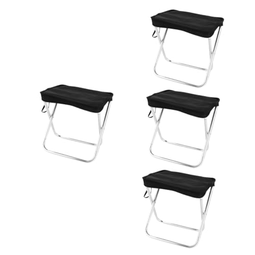 BESTonZON 4 Stück Campingstuhl zusammenklappbarer Campinghocker niedrig im Freien Sitz Falten Tragbarer Klappstuhl für den Außenbereich tragbarer Outdoor-Stuhl Aluminiumlegierung Schwarz BESTonZON 4 Stück Campingstuhl zusammenklappbarer Campinghocker niedrig im Freien Sitz Falten Tragbarer Klappstuhl für den Außenbereich tragbarer Outdoor-Stuhl Aluminiumlegierung Schwarz von BESTonZON